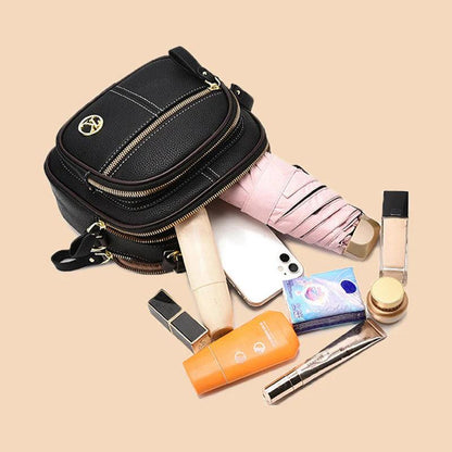 Sac classique multi-compartiments à bandoulière large et ajustable en cuir