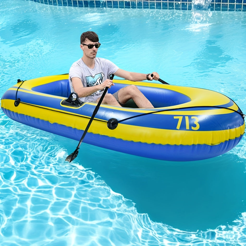 Bateau de Pêche Gonflable – Bateau en PVC Léger pour 2 Personnes avec Pagaies