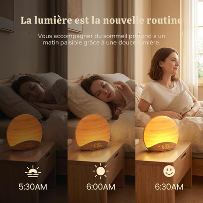 Réveil simulateur d’aube 26 sons - une lumière douce au réveil