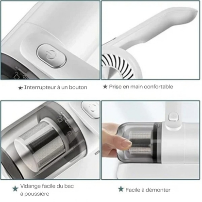 Aspirateur anti-acariens portable - un nettoyage ciblé des textiles