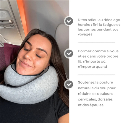 TRAVELNEST Oreiller de Voyage Ergonomique – Soutien Cervical Optimal pour Voyager en Toute Sérénité
