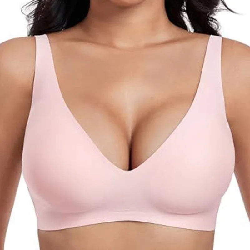 Soutiens-gorge sans armatures Jelly pour femmes, confortables, soutiens-gorge push-up, bralettes sans coutures, soutiens-gorge T-shirt à décolleté profond en V, soutiens-gorge de tous les jours