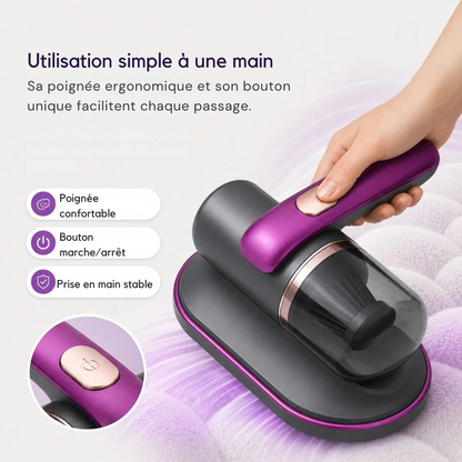 Aspirateur de lit sans fil avec lumière UV - des textiles plus propres