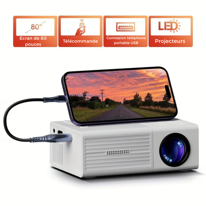 Mini-projecteur LED 3000 lumens - cinéma à la maison