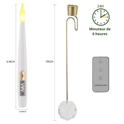 Bougies LED sans flamme x12 - lumière chaude et contrôle à distance