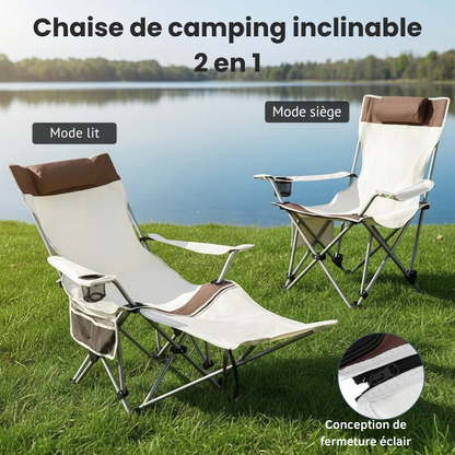 Chaise de plage portable pliable – Légère, confortable et idéale pour l’extérieur