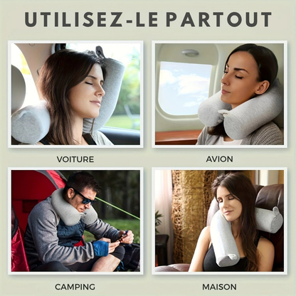 Coussin de Voyage Ergonomique – Confort Optimal pour Avion, Train et Voiture