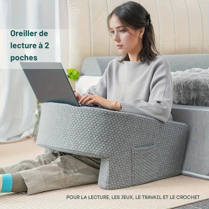 Coussin de lit XL à mémoire de forme - lire confortablement au lit