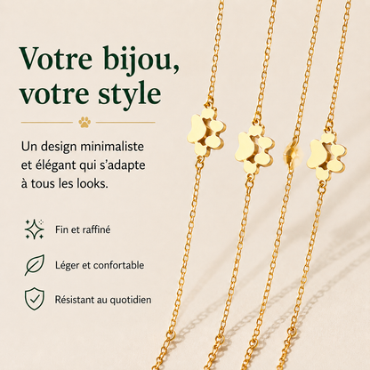 Bracelet patte de chien personnalisé avec prénom gravé