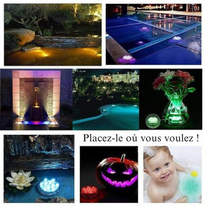 Lumières Magiques LED Étanches Rechargeables pour Piscine, Étang et Fontaine