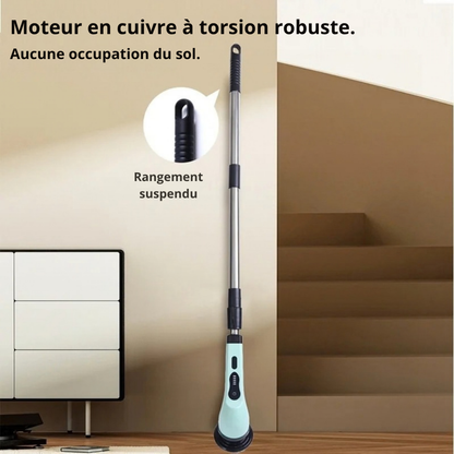 Brosse de nettoyage électrique 9-en-1 - nettoyez sans vous pencher