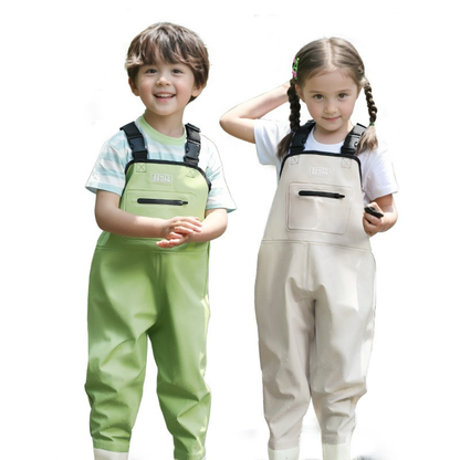Waders enfant PVC/Nylon avec bottes - pour jouer sans se mouiller