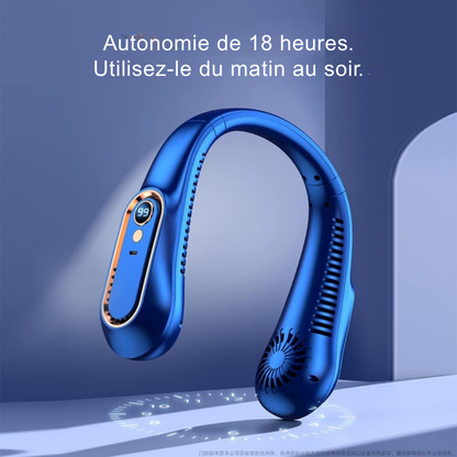 Ventilateur de Cou Silencieux & Portable – Fraîcheur Mains Libres au Quotidien