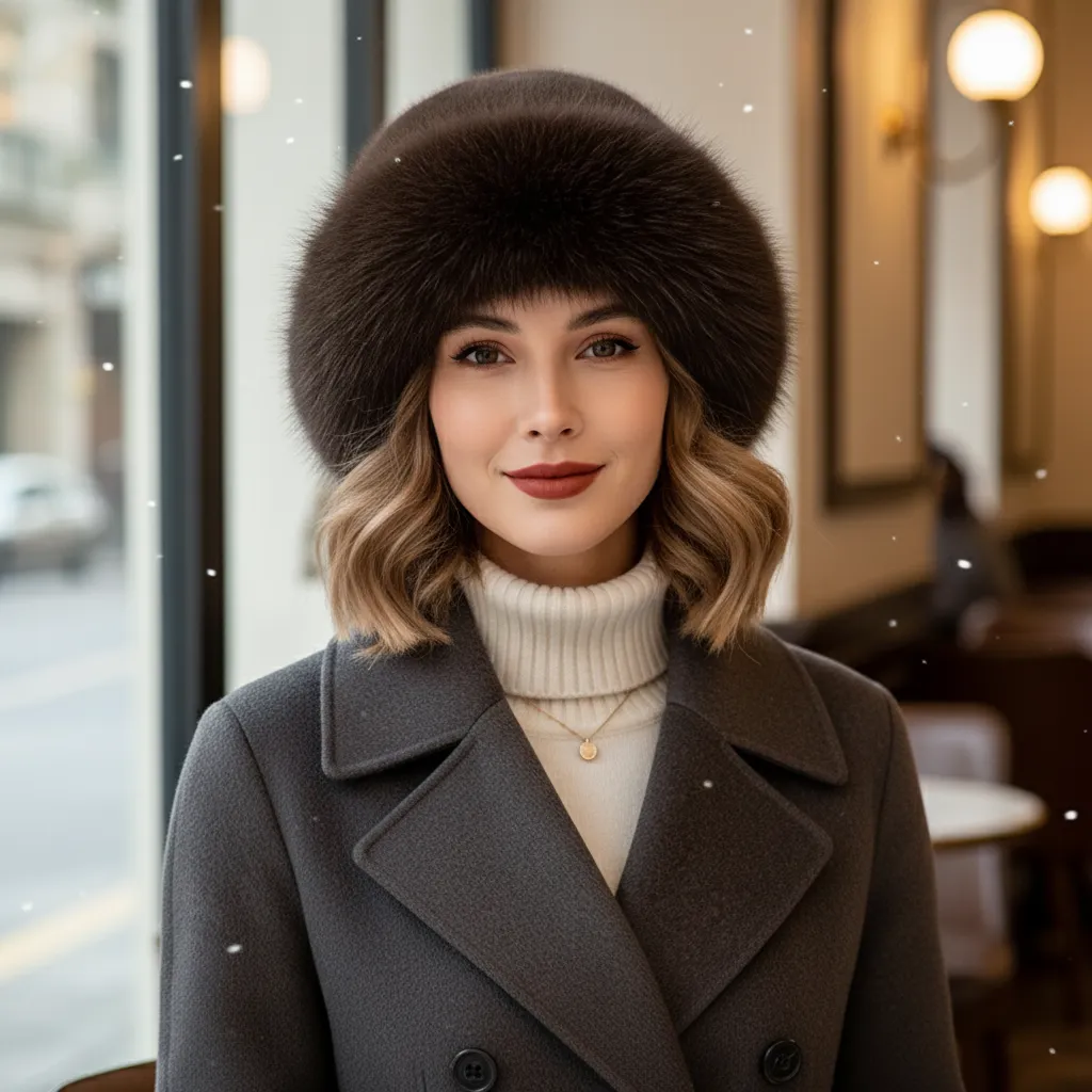 Furla – Elegante Damen Winter-Pelzmütze für warme