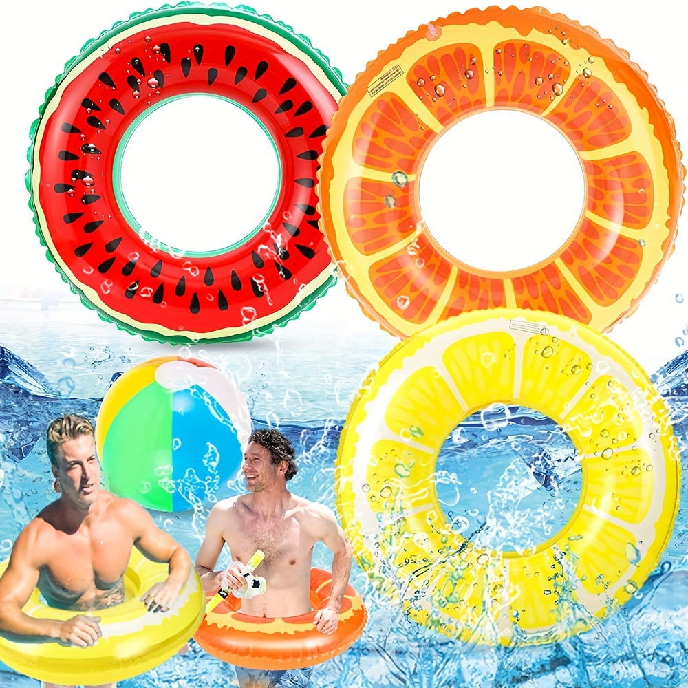 Flotteurs de Piscine Gonflables sur le Thème des Fruits – Ensemble de 3 Anneaux Durables