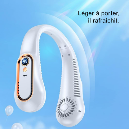 Ventilateur de Cou Silencieux & Portable – Fraîcheur Mains Libres au Quotidien