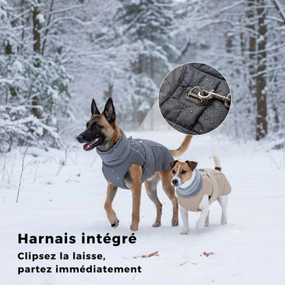 Doudoune imperméable avec harnais - des sorties au chaud sous la pluie