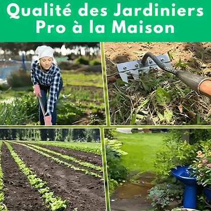 Râteau désherbant en acier carbone - entretenez votre jardin facilement