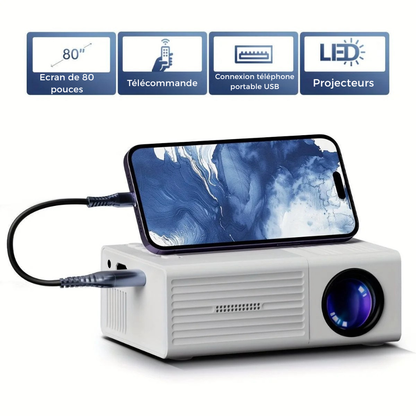 Mini-projecteur LED 3000 lumens - cinéma à la maison