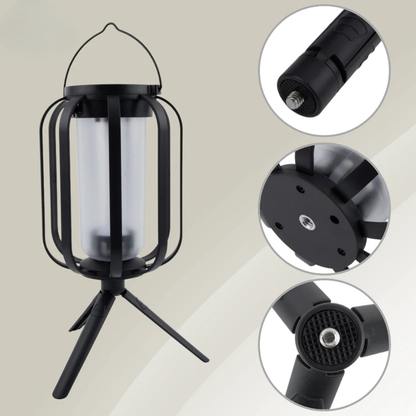 Lanterne Solaire LED Effet Flamme — Éclairage d'Ambiance Extérieur Rechargeable USB-C