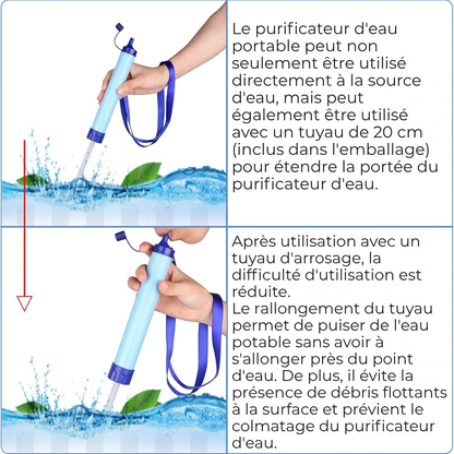 Tragbarer Wasserfilter mit fortschrittlichem Filtersystem – Ideal für Notfälle und Abenteuer