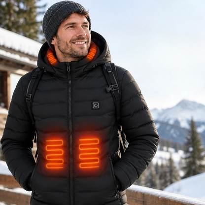 Veste chauffante à capuche - chaleur réglable pour les journées froides