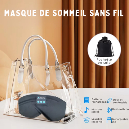Masque de sommeil Bluetooth 5.3 - musique et détente au coucher