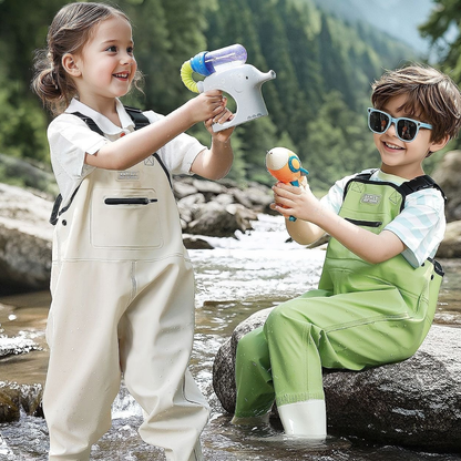 Waders enfant PVC/Nylon avec bottes - pour jouer sans se mouiller