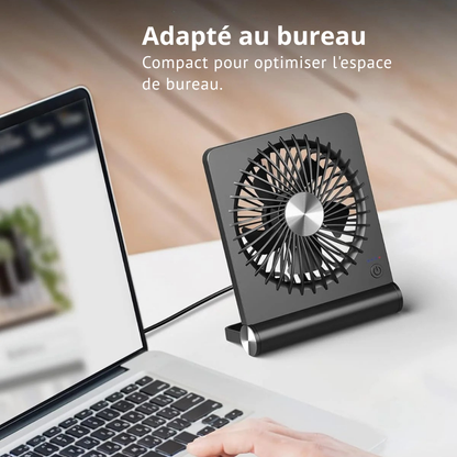 Ventilateur de Table Ultra-Silencieux BreezeMax – Refroidissement Puissant & Compact USB