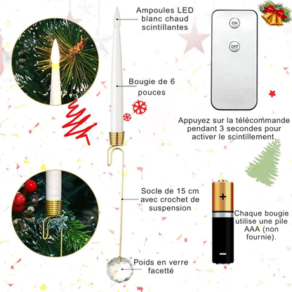Bougies LED sans flamme x12 - lumière chaude et contrôle à distance
