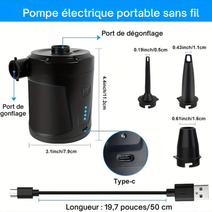 Pompe à Air Électrique Rechargeable USB – Compacte, Portable et Puissante
