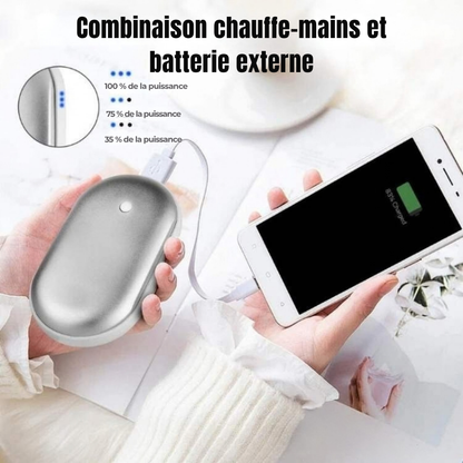 Chauffe-mains rechargeable 2-en-1 - de la chaleur partout avec vous