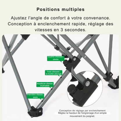 Chaise de plage portable pliable – Légère, confortable et idéale pour l’extérieur