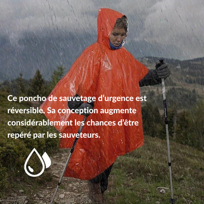 PE-Notfallponchos 120 × 100 cm – Schutz unterwegs