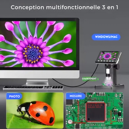 Microscope numérique avec écran LCD - observez chaque détail facilement