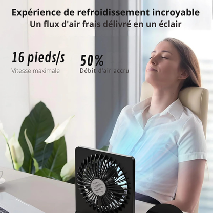 Ventilateur de Table Ultra-Silencieux BreezeMax – Refroidissement Puissant & Compact USB