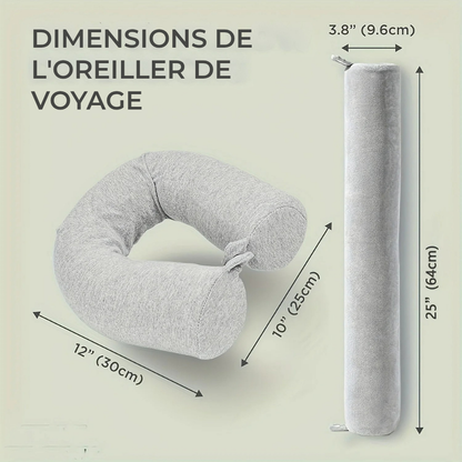 Coussin de Voyage Ergonomique – Confort Optimal pour Avion, Train et Voiture