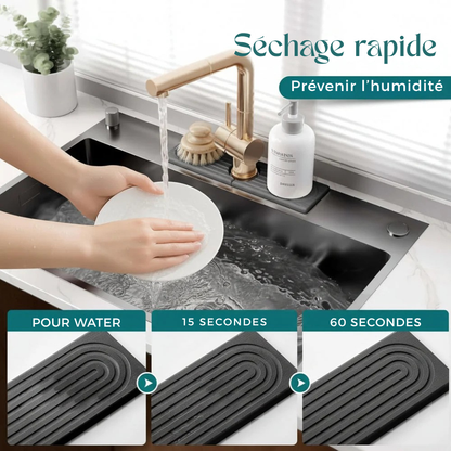 Tapis d’évier en diatomite 40 ou 60 cm - fini l’eau autour du robinet