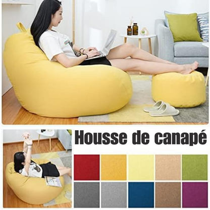 Housse de pouf en polyester 80 × 90 cm - confort à personnaliser