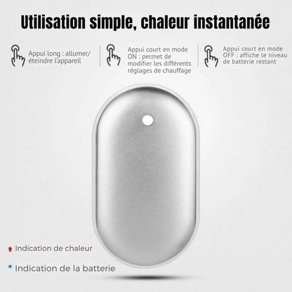 Chauffe-mains rechargeable 2-en-1 - de la chaleur partout avec vous