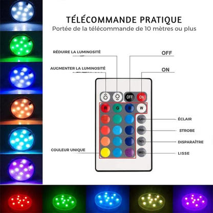 Lumières Magiques LED Étanches Rechargeables pour Piscine, Étang et Fontaine