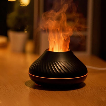 Diffuseur D’Huiles Essentielles Volcanique Avec Lampe À Flamme Colorée Et Humidificateur USB 130ml