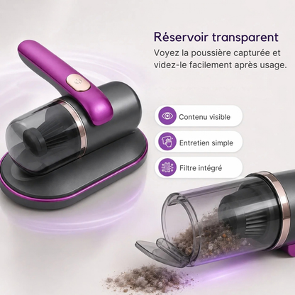 Aspirateur de lit sans fil avec lumière UV - des textiles plus propres