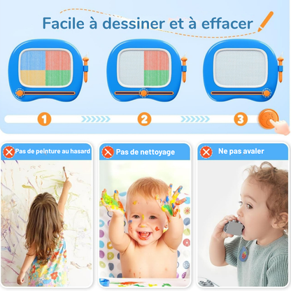 Lavagna da Disegno Magnetica Educativa — Lavagna Cancellabile per Bambini da 1 a 3 Anni