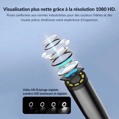Endoscope d’inspection avec écran HD - voyez facilement les zones difficiles d’accès