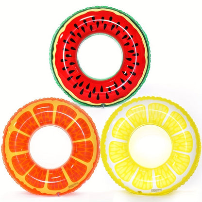Flotteurs de Piscine Gonflables sur le Thème des Fruits – Ensemble de 3 Anneaux Durables