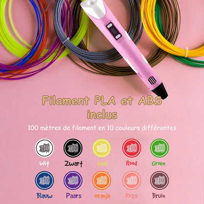 3D Pen | Observez votre petit artiste créer facilement de la magie colorée en 3D - Rondor