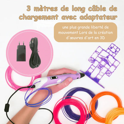 3D Pen | Observez votre petit artiste créer facilement de la magie colorée en 3D - Rondor