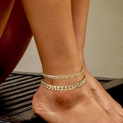 Bracelet de Cheville en Acier Inoxydable Doré pour Femme – Élégance et Style Estival