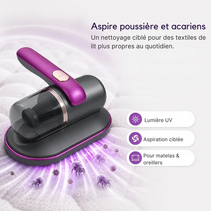 Aspirateur de lit sans fil avec lumière UV - des textiles plus propres